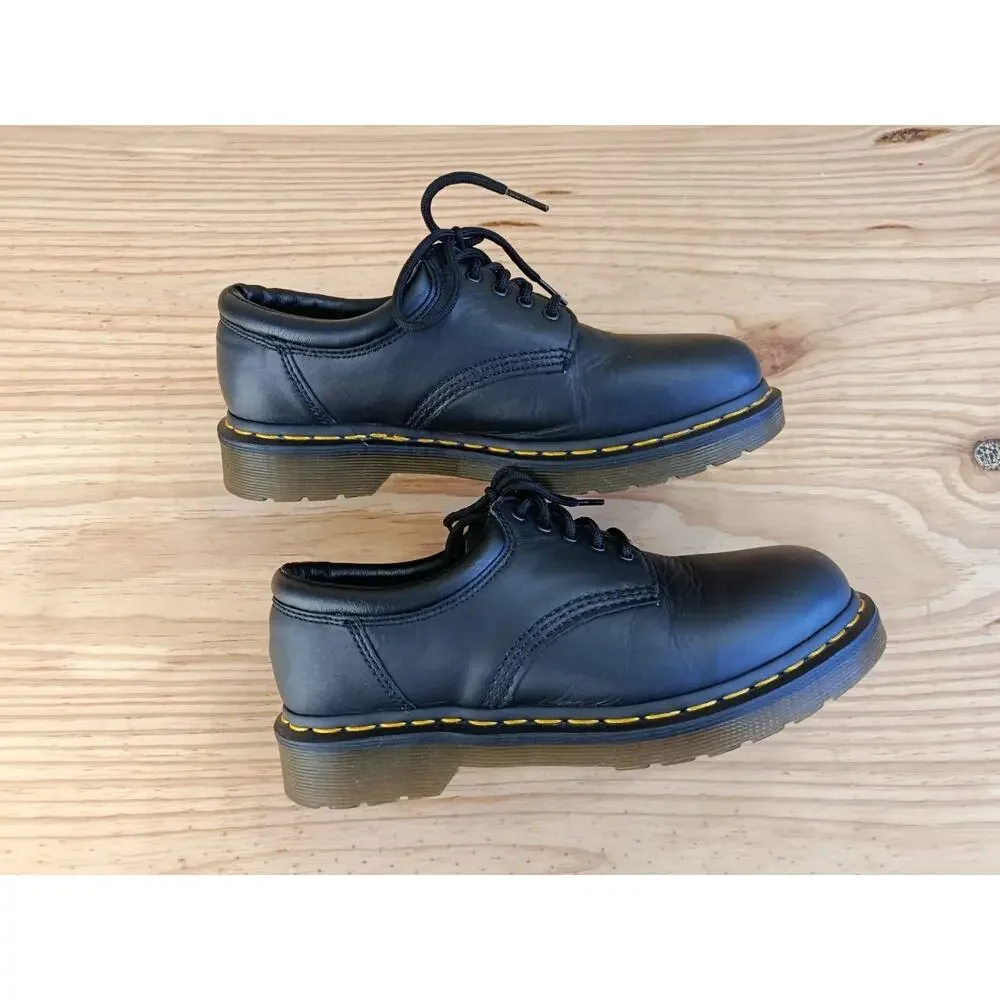 Dr Martens 8053 Black Leather Padded Collar Shoes Oxford Mens 7 Womens 8 EU 39